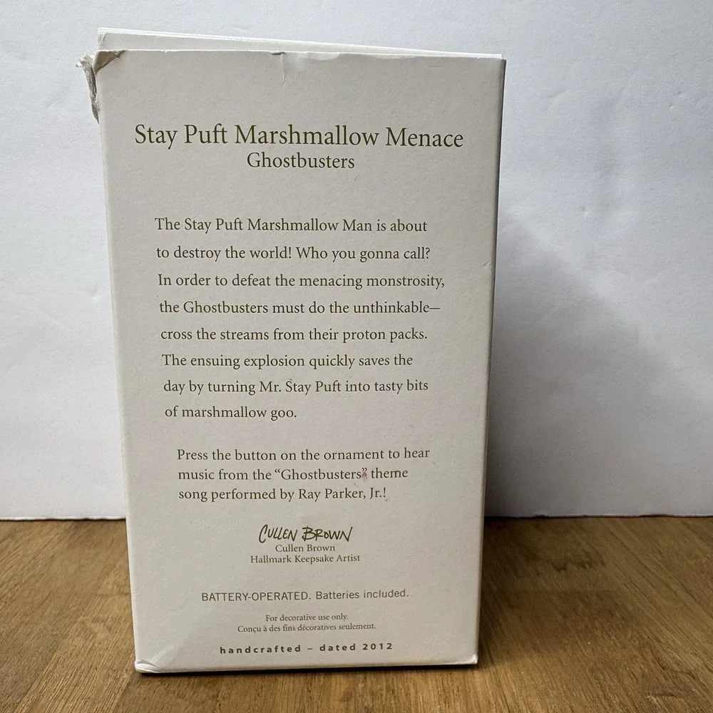 2012‎ Hallmark Stay Puft Marshmallow Menace Ghostbusters Keepsake Ornament Magic